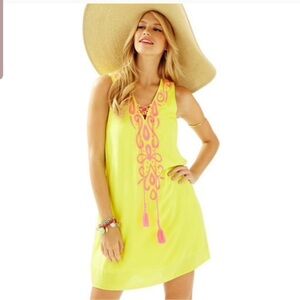 Lilly Pulitzer Yellow Dress with Pink Accents